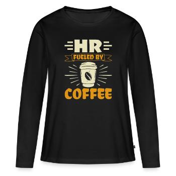 HR fueled by Coffee - HR Management Human - Women's Premium Organic Long Sleeve Shirt - black - Front - Julia (174cm)