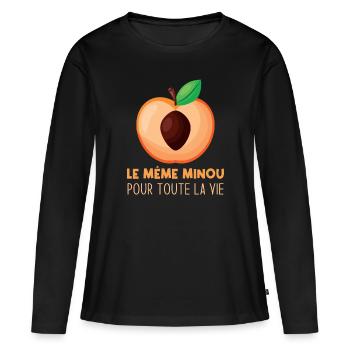 EVG Marié Futur - T-shirt manches longues Premium bio Femme - noir - Devant - Julia (174cm)