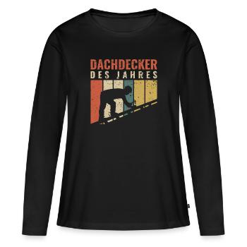 Dachdecker des Jahres - Dachdecker Roofer - Frauen Premium Bio Langarmshirt - Schwarz - Vorne - Julia (174cm)