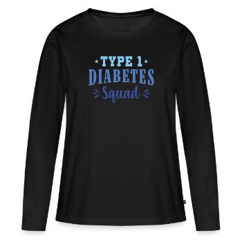 Sensibilisation au diabète - Diabète diabétique de type 1 - T-shirt manches longues Premium bio Femme - noir - Devant - Julia (174cm)