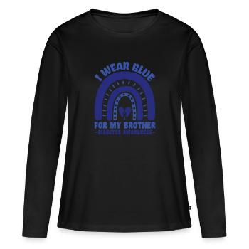 Sensibilisation au diabète - Diabète diabétique de type 1 - T-shirt manches longues Premium bio Femme - noir - Devant - Julia (174cm)