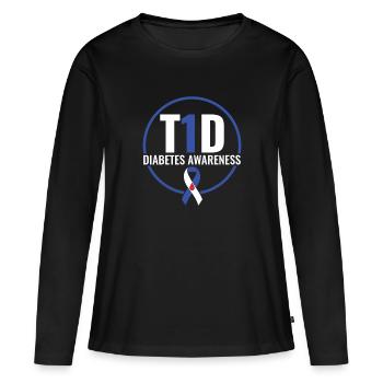 Sensibilisation au diabète - Diabète diabétique de type 1 - T-shirt manches longues Premium bio Femme - noir - Devant - Julia (174cm)