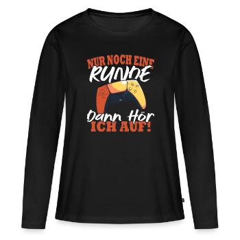 Nur noch eine Runde dann hör ich auf - Frauen Premium Bio Langarmshirt - Schwarz - Vorne - Julia (174cm)