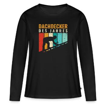 Dachdecker des Jahres - Dachdecker Roofer - Frauen Premium Bio Langarmshirt - Schwarz - Vorne - Julia (174cm)