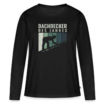 Dachdecker des Jahres - Dachdecker Roofer - Frauen Premium Bio Langarmshirt - Schwarz - Vorne - Julia (174cm)