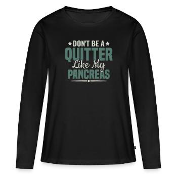Sensibilisation au diabète - Diabète diabétique de type 1 - T-shirt manches longues Premium bio Femme - noir - Devant - Julia (174cm)
