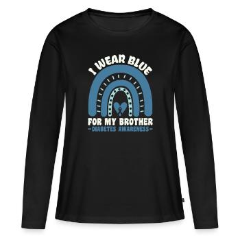 Sensibilisation au diabète - Diabète diabétique de type 1 - T-shirt manches longues Premium bio Femme - noir - Devant - Julia (174cm)