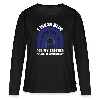 Sensibilisation au diabète - Diabète diabétique de type 1 - T-shirt manches longues Premium bio Femme - noir - Devant - Julia (174cm)