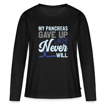 Mon pancréas a abandonné mais je ne le ferai jamais - diabétiques - T-shirt manches longues Premium bio Femme - noir - Devant - Julia (174cm)