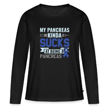 My Pancreas sucks at being a Pancreas - Diabetes - Frauen Premium Bio Langarmshirt - Schwarz - Vorne - Julia (174cm)