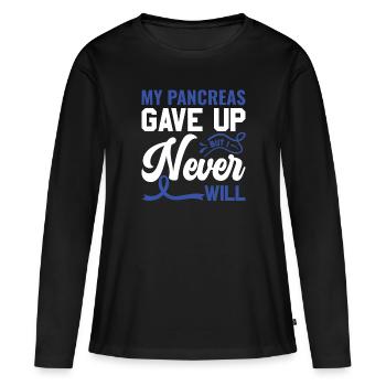 Mon pancréas a abandonné mais je ne le ferai jamais - diabétiques - T-shirt manches longues Premium bio Femme - noir - Devant - Julia (174cm)