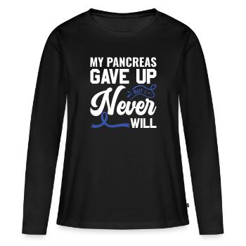 Mon pancréas a abandonné mais je ne le ferai jamais - diabétiques - T-shirt manches longues Premium bio Femme - noir - Devant - Julia (174cm)