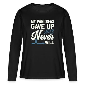 Mon pancréas a abandonné mais je ne le ferai jamais - diabétiques - T-shirt manches longues Premium bio Femme - noir - Devant - Julia (174cm)