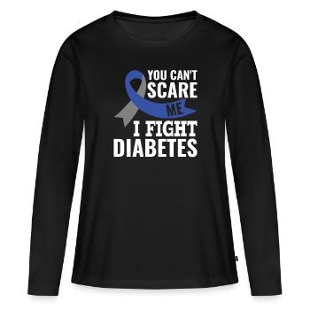 Je lutte contre le diabète - Diabète de type 1 diabétique - T-shirt manches longues Premium bio Femme - noir - Devant - Julia (174cm)