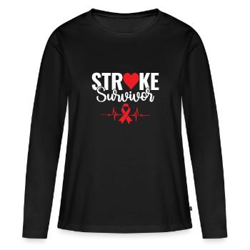 Stroke Survivor - Schlaganfall Überlebender - Women's Premium Organic Long Sleeve Shirt - black - Front - Julia (174cm)