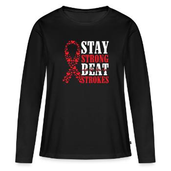 Stay Strong Beat Strokes - Stroke - Women's Premium Organic Long Sleeve Shirt - black - Front - Julia (174cm)
