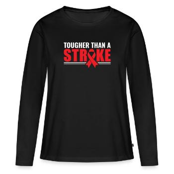 Keep Calm and Prevent Strokes - Schlaganfall - Frauen Premium Bio Langarmshirt - Schwarz - Vorne - Julia (174cm)