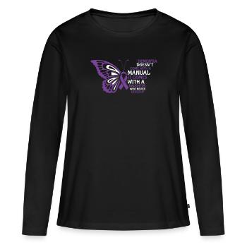 Démence Butterly Daughter Support - Alzheimer’s - T-shirt manches longues Premium bio Femme - noir - Devant - Julia (174cm)