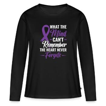 Mind Can't Remember Heart Never Forget - - Frauen Premium Bio Langarmshirt - Schwarz - Vorne - Julia (174cm)