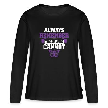 Always Remember Those Who Cannot - Alzheimer's - Women's Premium Organic Long Sleeve Shirt - black - Front - Julia (174cm)
