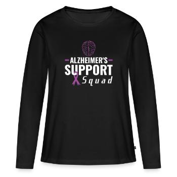 Escouade de soutien Alzheimer - Sensibilisation à la maladie d’Alzheimer - T-shirt manches longues Premium bio Femme - noir - Devant - Julia (174cm)