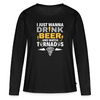Ich Mag Stürme Wirklich - Sturm Jagen Tornados - Frauen Premium Bio Langarmshirt - Schwarz - Vorne - Julia (174cm)