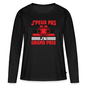 Je peux pas j ai grand prix - T-shirt manches longues Premium bio Femme - noir - Devant - Julia (174cm)
