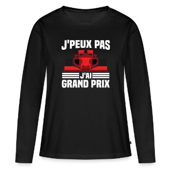 Je peux pas j ai grand prix - T-shirt manches longues Premium bio Femme - noir - Devant - Julia (174cm)