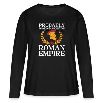 Penser l’Empire romain - Römisches Reich - T-shirt manches longues Premium bio Femme - noir - Devant - Julia (174cm)
