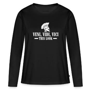 Veni Vidi Vici This Look - Empire romain - T-shirt manches longues Premium bio Femme - noir - Devant - Julia (174cm)