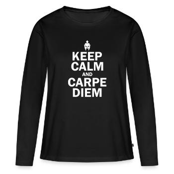 Keep Calm and Carpe Diem - Roman Empire - Women's Premium Organic Long Sleeve Shirt - black - Front - Julia (174cm)