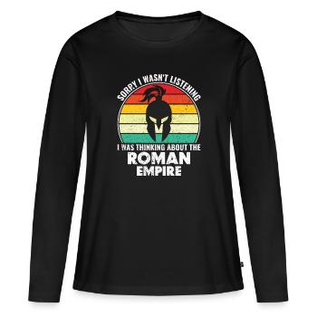 Penser l’Empire romain - Römisches Reich - T-shirt manches longues Premium bio Femme - noir - Devant - Julia (174cm)