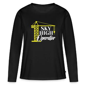 Sky High Operator - Funny Crane Operator - Women's Premium Organic Long Sleeve Shirt - black - Front - Julia (174cm)