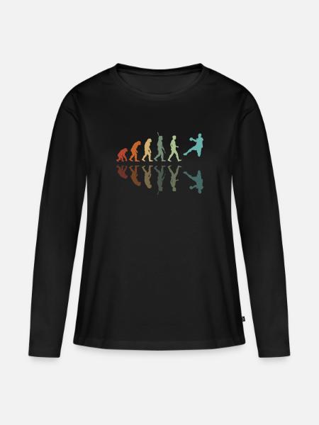 Handball-Evolution - Frauen Premium Bio Langarmshirt - Schwarz