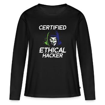 Certified Ethical Hacker - Ethical Hacker - Frauen Premium Bio Langarmshirt - Schwarz - Vorne - Julia (174cm)
