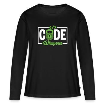 Code Whisperer - Cybersécurité éthique des hackers - T-shirt manches longues Premium bio Femme - noir - Devant - Julia (174cm)
