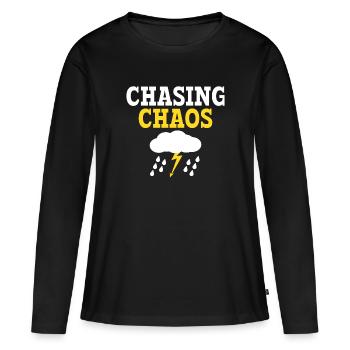 Storm Chaser Dad - Storm Chasing Tornadoes - Women's Premium Organic Long Sleeve Shirt - black - Front - Julia (174cm)