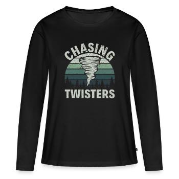 Storm Chaser Dad - Storm Chasing Tornadoes - Women's Premium Organic Long Sleeve Shirt - black - Front - Julia (174cm)