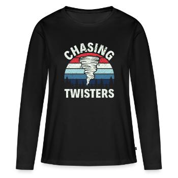 Storm Chaser Dad - Storm Chasing Tornados - Frauen Premium Bio Langarmshirt - Schwarz - Vorne - Julia (174cm)