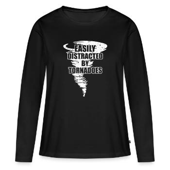 Storm Chaser Dad - Storm Chasing Tornadoes - Women's Premium Organic Long Sleeve Shirt - black - Front - Julia (174cm)