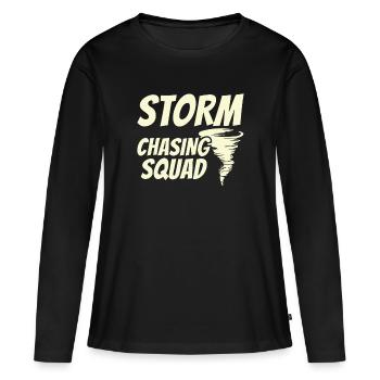 Storm Chaser Dad - Storm Chasing Tornados - Frauen Premium Bio Langarmshirt - Schwarz - Vorne - Julia (174cm)