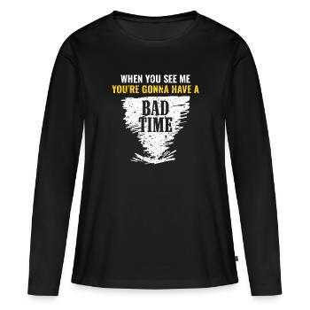 Storm Chaser Dad - Storm Chasing Tornadoes - Women's Premium Organic Long Sleeve Shirt - black - Front - Julia (174cm)