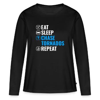Storm Chaser Dad - Storm Chasing Tornadoes - Women's Premium Organic Long Sleeve Shirt - black - Front - Julia (174cm)