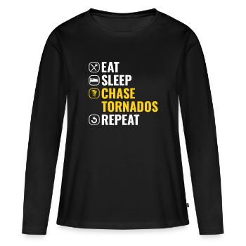 Storm Chaser Dad - Storm Chasing Tornados - Frauen Premium Bio Langarmshirt - Schwarz - Vorne - Julia (174cm)