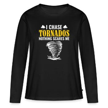 Ich Jage Tornados Nichts Macht Mir Angst - Sturm - Frauen Premium Bio Langarmshirt - Schwarz - Vorne - Julia (174cm)