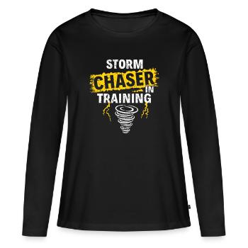 Storm Chaser Dad - Storm Chasing Tornadoes - Women's Premium Organic Long Sleeve Shirt - black - Front - Julia (174cm)