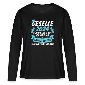 Compagnon 2024 - T-shirt manches longues Premium bio Femme - noir - Devant - Julia (174cm)