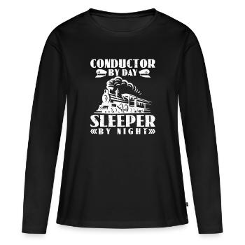 Conductor by Day Sleeper by Night - Zugführer - Women's Premium Organic Long Sleeve Shirt - black - Front - Julia (174cm)
