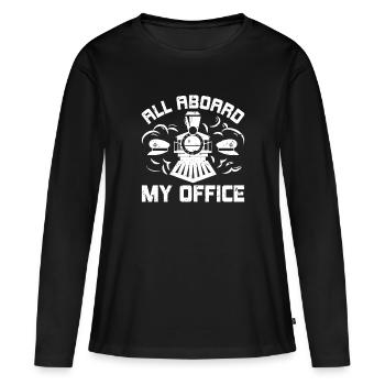 All Abroad My Office - Train Driver Train Driver - Women's Premium Organic Long Sleeve Shirt - black - Front - Julia (174cm)