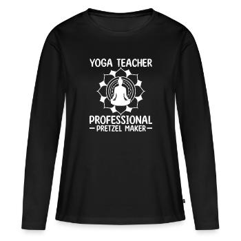 Professional Pretzel Maker - Yoga Teacher - Women's Premium Organic Long Sleeve Shirt - black - Front - Julia (174cm)